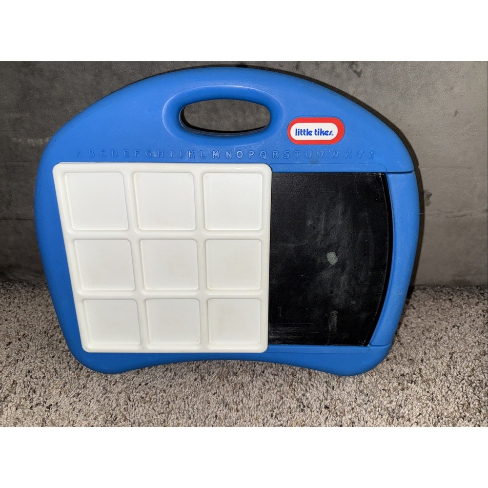 Little Tikes Alphabet & Numbers Lap Desk 26 2-sided tiles Chalkboard Storage FUN